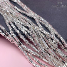 3 мм, Гематин имитация плоский квадрат №1 светлое серебро