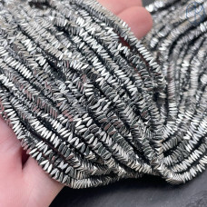 3 мм, Гематин имитация плоский квадрат темное серебро