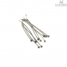 3 смх0,6 мм Цвет серебро, Пины шарик 2 мм мягкие уп. 10 шт Люкс