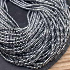 3х1,5 мм, Гематин рондель темное серебро