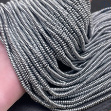 3х1,5 мм, Гематин рондель темное серебро