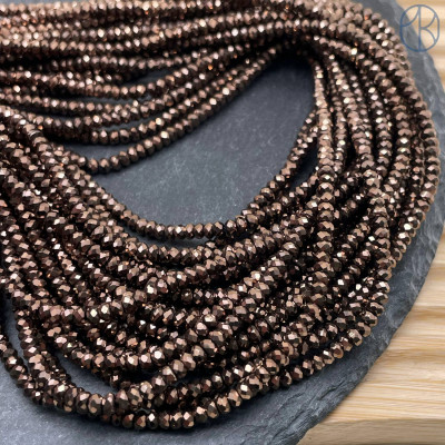 3х2 мм, Гематин имитация рондель алмазная огранка коричневый