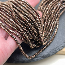 3х2 мм, Гематин имитация рондель алмазная огранка коричневый