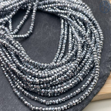 3х2 мм, Гематин имитация рондель алмазная огранка темное серебро