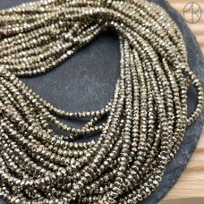 3х2 мм, Гематин имитация рондель алмазная огранка темное золото