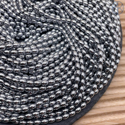 3х5 мм Гематин имитация рис темное серебро