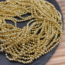 3x2,5 мм Гематин имитация рондели светлое золото (усиленное покрытие)