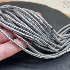 4*1мм Гематин имитация, цвет темное серебро, диски