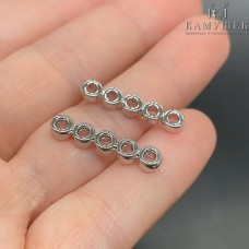 4,3*21,8мм, Цвет серебро, Бусина - разделитель на 5 рядов