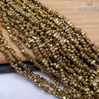 4,5-6мм Гематин сколы шлифованные, темное золото № 2, имитация