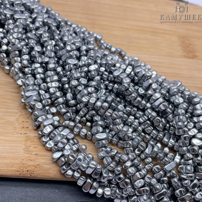 4-6 мм Гематин сколы шлифованные темное серебро имитация