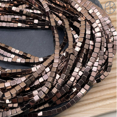 4 мм Гематин имитация, цвет коричневый, куб