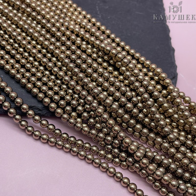 4 мм Гематин имитация, цвет темное золото №1
