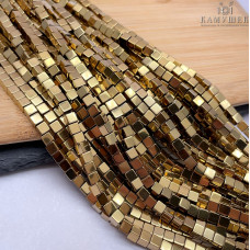 4 мм Гематин имитация, цвет темное золото №2, куб