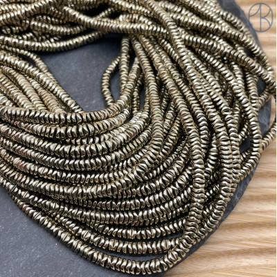 4 мм, Гематин имитация диски волна темное золото