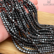 4 мм Гематин имитация, куб округленные стороны