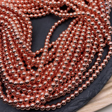 4 мм Гематин имитация розовое золото