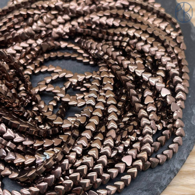 4 мм, Гематин имитация сердце объемное коричневый