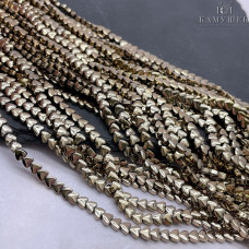 4 мм, Гематин имитация сердце объемное темное золото