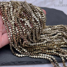 4 мм, Гематин имитация сердце объемное темное золото