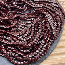 4 мм Гематин сердце объемное темно-бордовое имитация