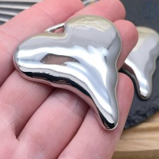 49*43 мм, цвет серебро, Подвеска сердце неровное