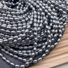 4х6 мм Гематин имитация рис темное серебро