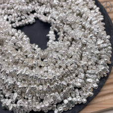 5-10 мм, Лава Вулканическая сколы с покрытием светлое серебро 