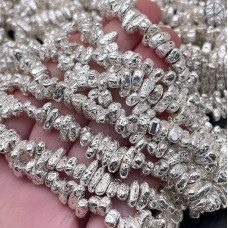 5-10 мм, Лава Вулканическая сколы с покрытием светлое серебро 