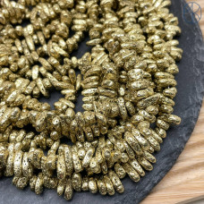 5-10 мм, Лава Вулканическая сколы с покрытием темное золото