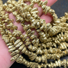 5-10 мм, Лава Вулканическая сколы с покрытием темное золото