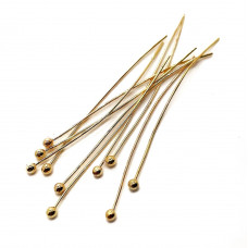 5 см (0,5 мм), Цвет золото, Пины шарик 2 мм мягкие уп. 10 шт Люкс 