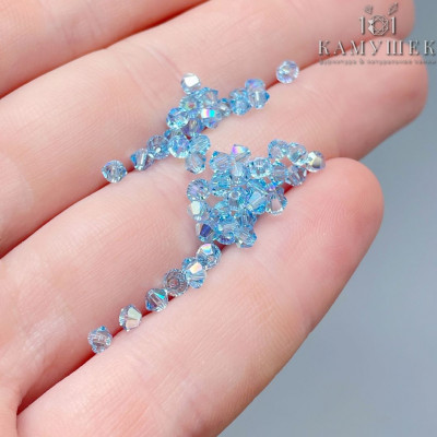 5328 Xilion Bicone 3mm Aquamarine AB уп. 20шт.