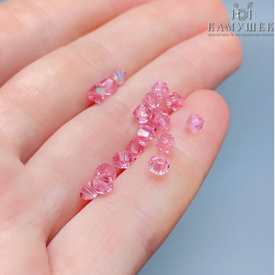 5328 Xilion Bicone 4 mm Light Rose AB уп. 20шт