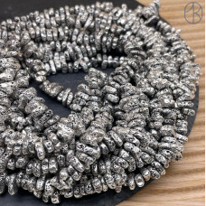 6-11 мм Гематин сколы шлифованные пористые, светлое серебро, имитация