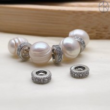 6*2,3 мм Цвет серебро, Разделитель колесо стразы 