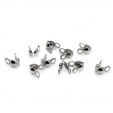 6,5х3 мм, Каллоты двойное кольцо 20шт. люкс, цвет серебро