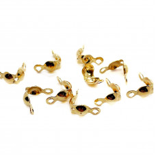 6,5х3 мм, Каллоты двойное кольцо 20шт. люкс, цвет золото