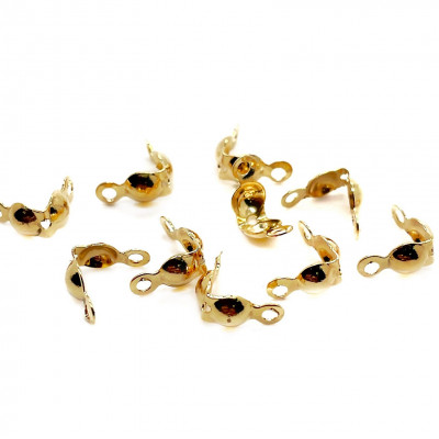 6,5х3 мм, Каллоты двойное кольцо 20шт. люкс, цвет золото