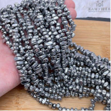 6-7 мм Гематин сколы шлифованные темное серебро имитация