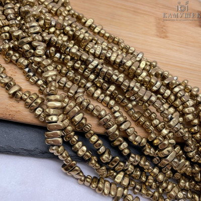 6-7 мм Гематин сколы шлифованные, темное золото №2, имитация 