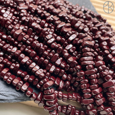 6-9 мм Гематин сколы шлифованные, цвет темно-бордовый имитация