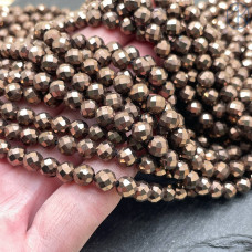 6 мм, Гематин имитация алмазная огранка коричневый