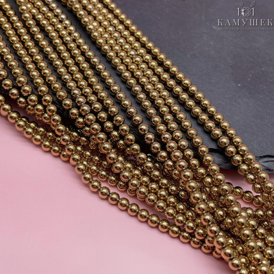 6 мм Гематин имитация, цвет темное золото №2 