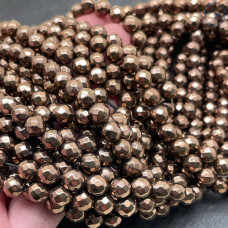 6 мм, Гематин имитация огранка круглая коричневый