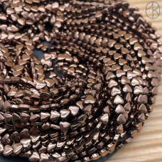 6 мм, Гематин имитация сердце объемное коричневый