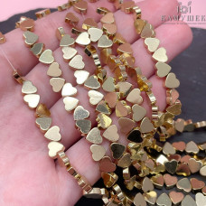 6 мм, Гематин имитация сердце поперек светлое золото