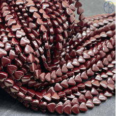 6 мм Гематин сердце объемное темно-бордовое имитация