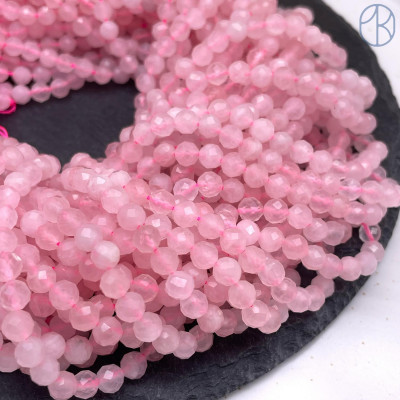 6 мм Розовый кварц микроогранка №1 6 мм Розовый кварц микроогранка №1