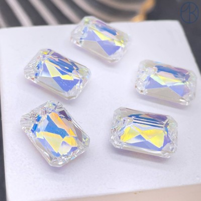 6435 Emerald Cut 11,5 мм Crystal Aurore Boreale (AB)